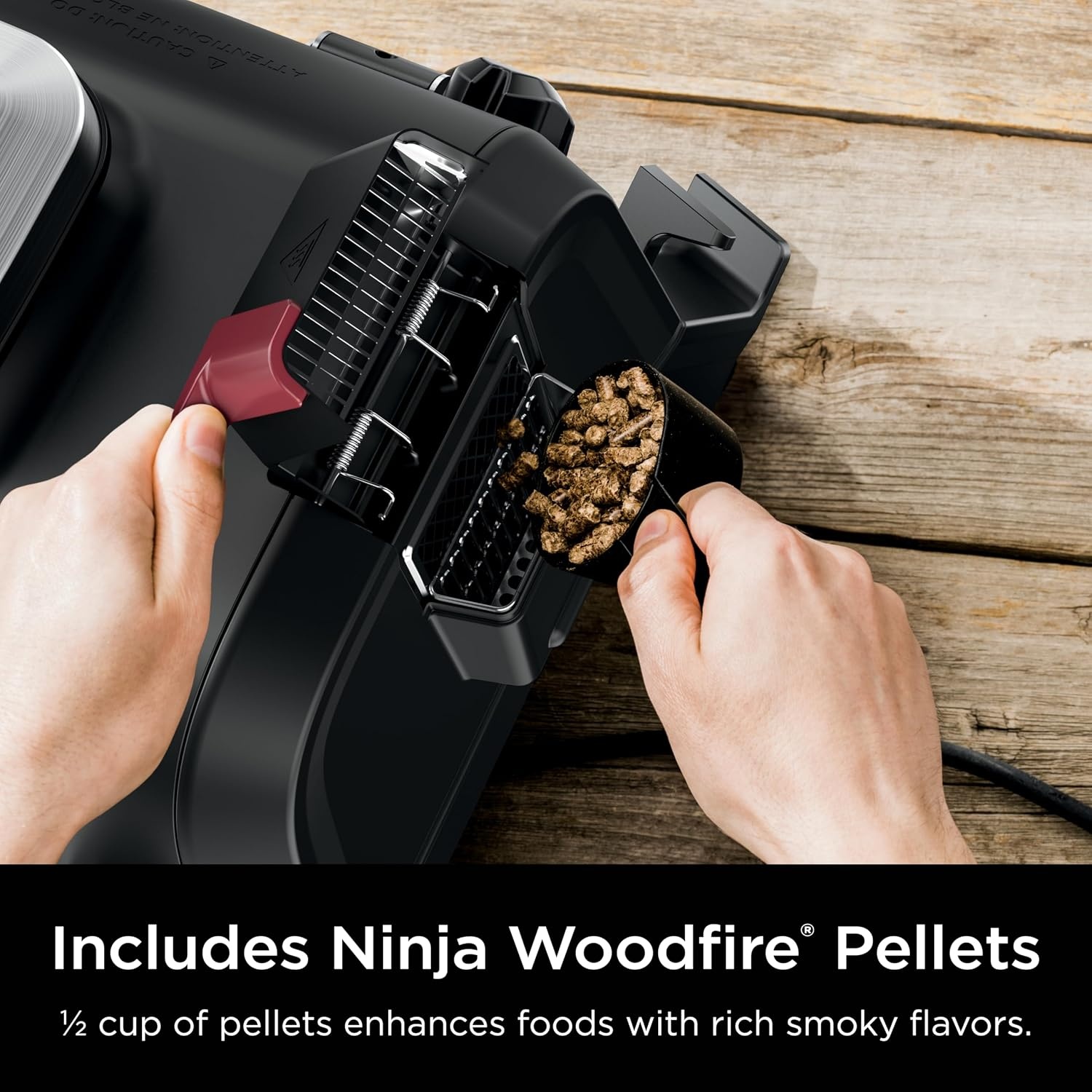 image:imageNinja Woodfire Outdoor Grill amp Smoker 6in1 Air Fry Bake Broil OG321 Ninja Woodfire 6in1 Grill amp Smoker uses wood pellets amp electric power to grill steaks smoke brisket or air fry wings4in1 Grill Smoker