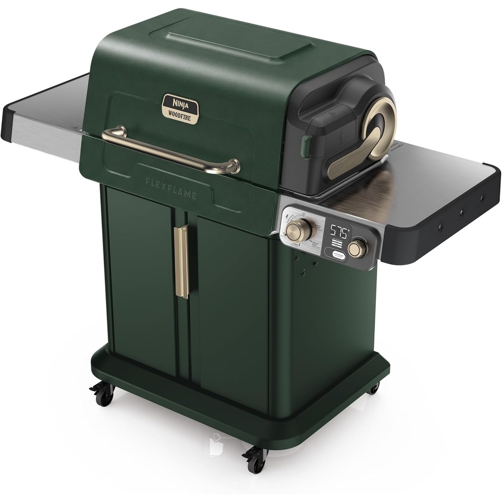 image:imageNinja FlexFlame Grill amp Smoker Electric amp Propane 5in1 SteelPG301 Ninja FlexFlame is a 5in1 grill smoker amp griddle with precise 200600F control fitting 3 chickens or 4 rib racksGreen