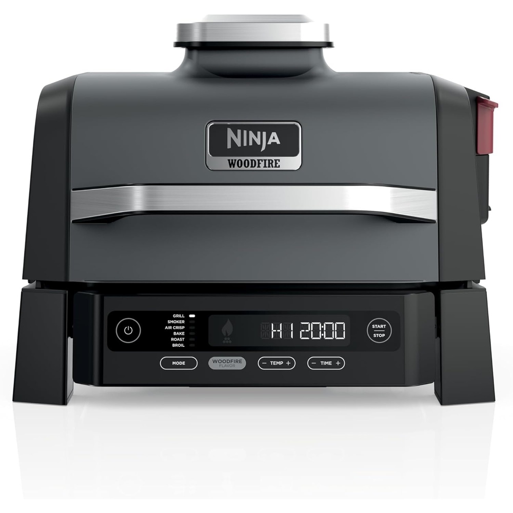 image:imageNinja Woodfire Outdoor Grill amp Smoker 6in1 Air Fry Bake Broil OG321 Ninja Woodfire 6in1 Grill amp Smoker uses wood pellets amp electric power to grill steaks smoke brisket or air fry wings6in1 Grill Smoker