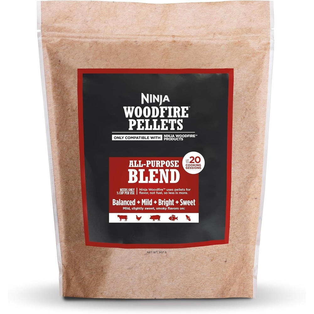 image:imageNinja Woodfire Pellets Robust Blend 2lb Bag Real Wood Ninja Compatible Ninja Woodfire Robust Pellets blend Hickory Cherry Maple amp Oak for rich classic BBQ smoke only 12 cup needed per cookAllPurpose Blend