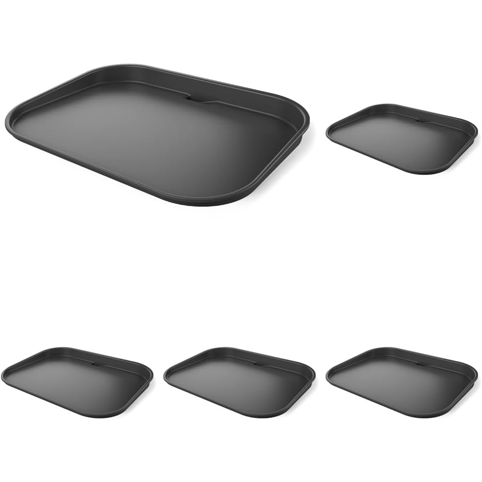 image:imageNinja XSKGRDPLT Woodfire Outdoor Flat Top Griddle Plate Compatible with Ninja Woodfire Grills OG700 series Ceramic Coating Insert BlackGrey Ninja Woodfire Griddle Plate clicks into your grill for even edgetoedge searing and easyclean nonstick cooking146 x 11 x 22 Pack of 5