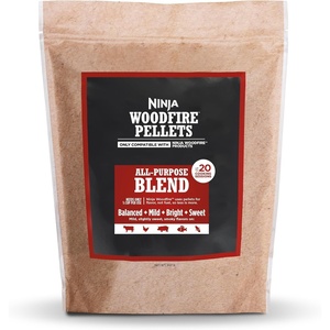Ninja Woodfire Pellets, Robust Blend, 2-lb Bag, Real Wood, Ninja Compatible | Ninja Woodfire Robust Pellets blend Hickory, Cherry, Maple & Oak for rich, classic BBQ smoke only 1/2 cup needed per cook(All-Purpose Blend)