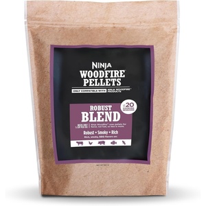 Ninja Woodfire Pellets, Robust Blend, 2-lb Bag, Real Wood, Ninja Compatible | Ninja Woodfire Robust Pellets blend Hickory, Cherry, Maple & Oak for rich, classic BBQ smoke only 1/2 cup needed per cook(Robust Blend)