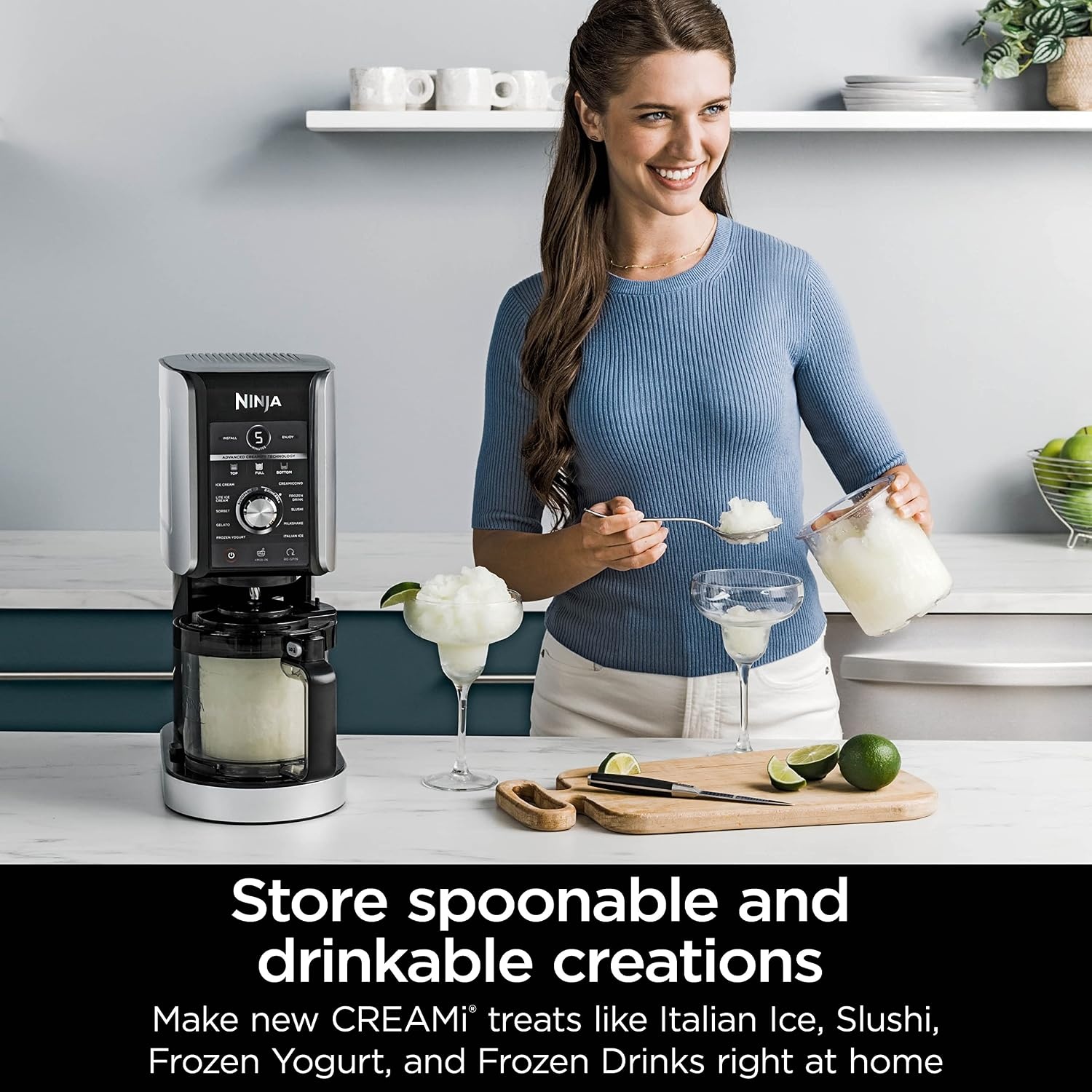 image:imageNinja CREAMi XL Deluxe 11in1 Ice Cream amp Frozen Treat Maker NC501 Ninja CREAMi XL Deluxe turns almost anything into ice cream sorbet amp gelato with 24 oz XL Tubs for the whole familyCREAMi Deluxe NC5NC6 2 pack