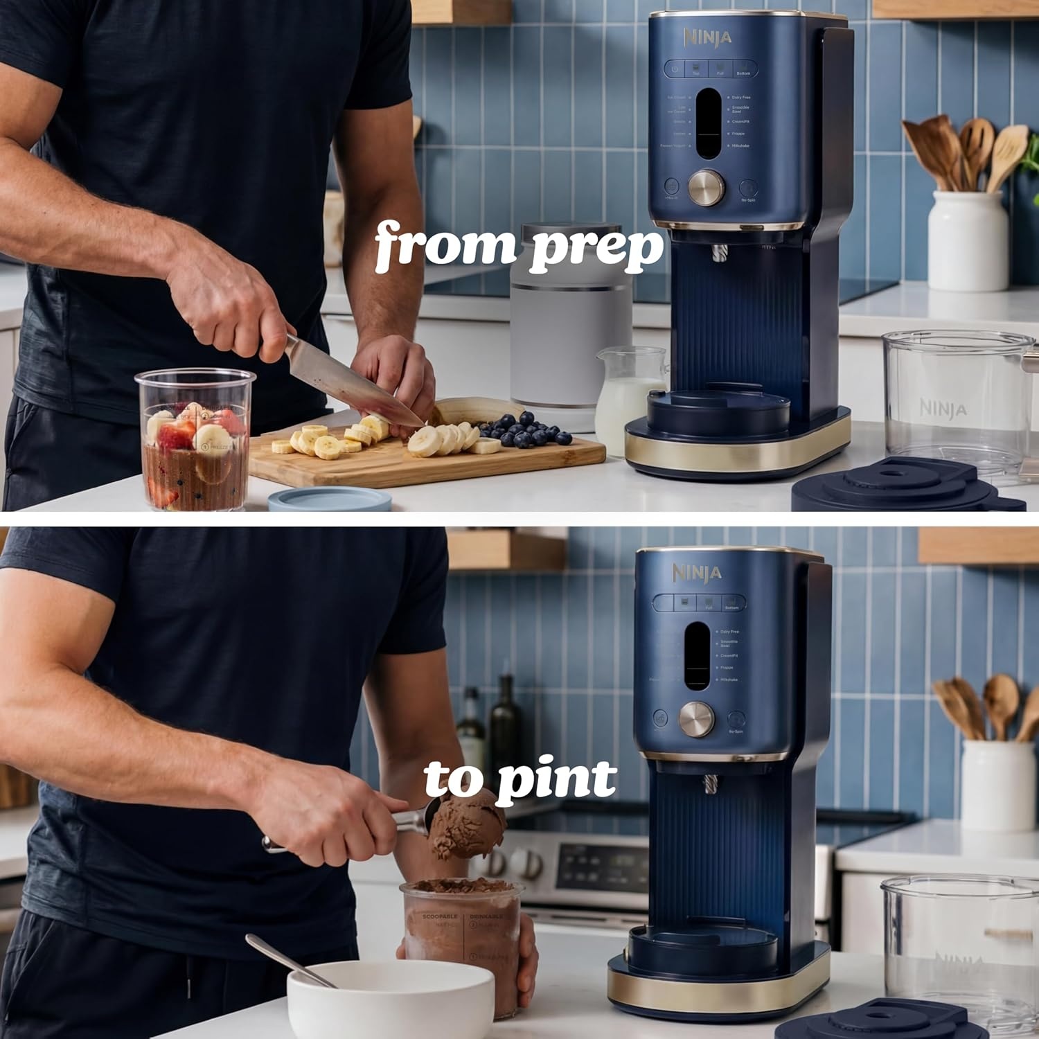 image:imageNinja CREAMi XL Deluxe 11in1 Ice Cream amp Frozen Treat Maker NC501 Ninja CREAMi XL Deluxe turns almost anything into ice cream sorbet amp gelato with 24 oz XL Tubs for the whole familyCREAMi XL 11in1 Ice Cream Maker Navy