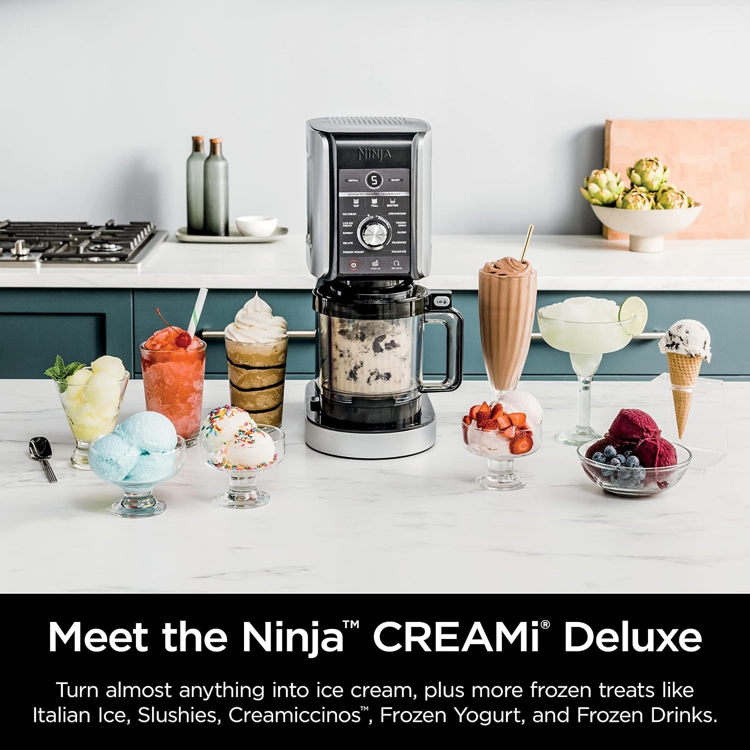 image:imageNinja CREAMi XL Deluxe 11in1 Ice Cream amp Frozen Treat Maker NC501 Ninja CREAMi XL Deluxe turns almost anything into ice cream sorbet amp gelato with 24 oz XL Tubs for the whole familyCREAMi Deluxe NC5NC6 2 pack