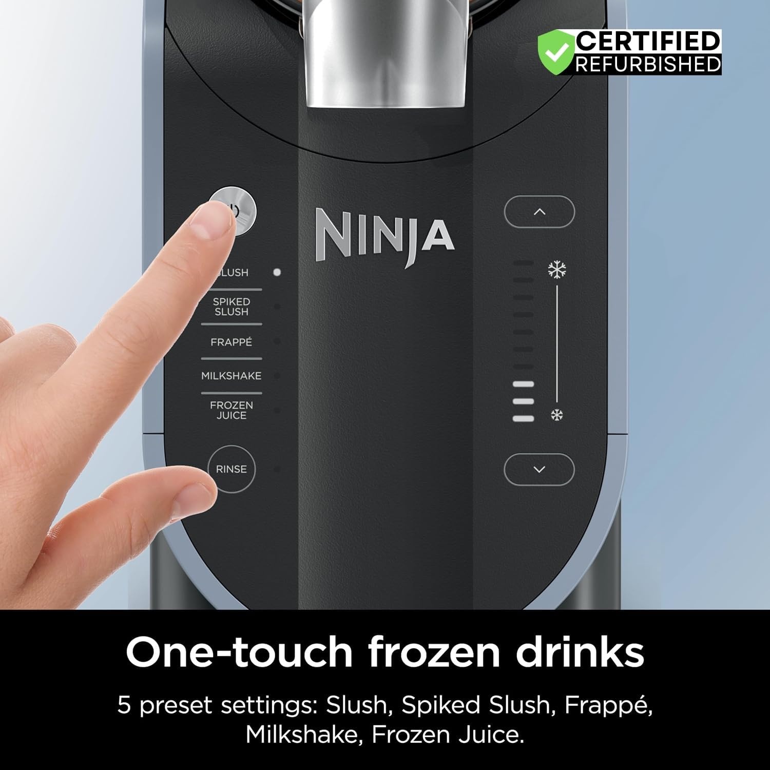 image:imageNinja FS301 Professional Maker with RapidChill Technology 88 oz Drink amp Slushie Machine 5 Preset Programs Frozen Margaritas Frapps and More Premium Accents Black Renewed