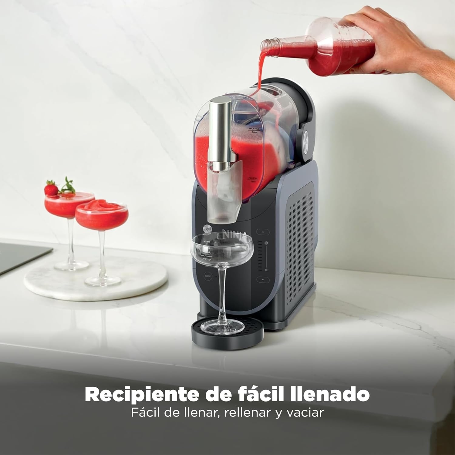 image:imageNinja SLUSHi FS301LAA Frozen Beverage and Granite Maker with RapidChill Technology 26 L 88 oz 5 Automatic Programs Ideal for Daisies Strikes and More Premium Design Black FS301LAA