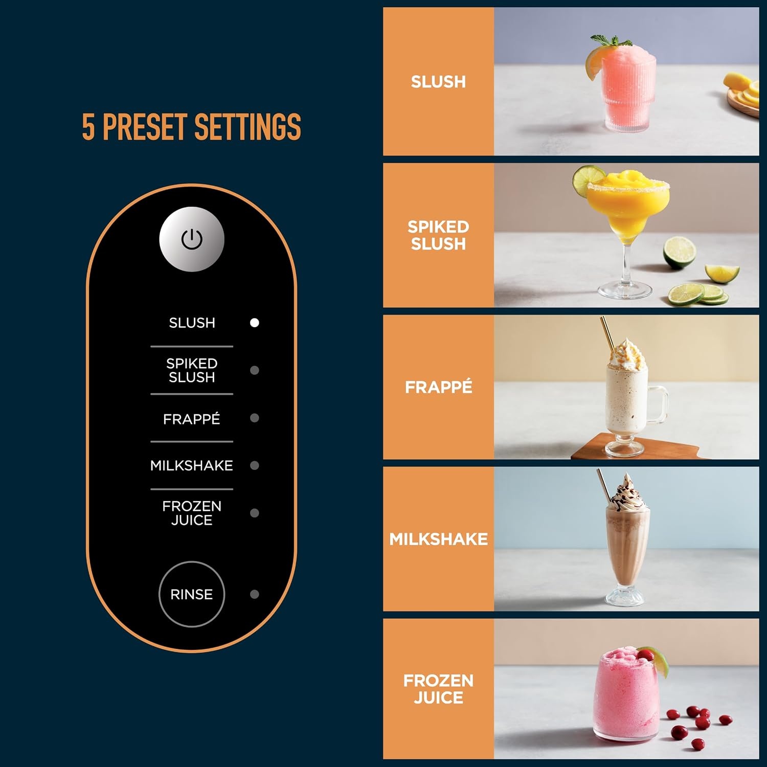 image:imageNinja SLUSHi Professional Frozen Drink Maker with RapidChill Technology Frozen Drink amp Slushie Machine 5 Preset Programs Frozen Margaritas Frapps and More Grey FS301C Canadian Version RapidChill technology 5 presets no ice required
