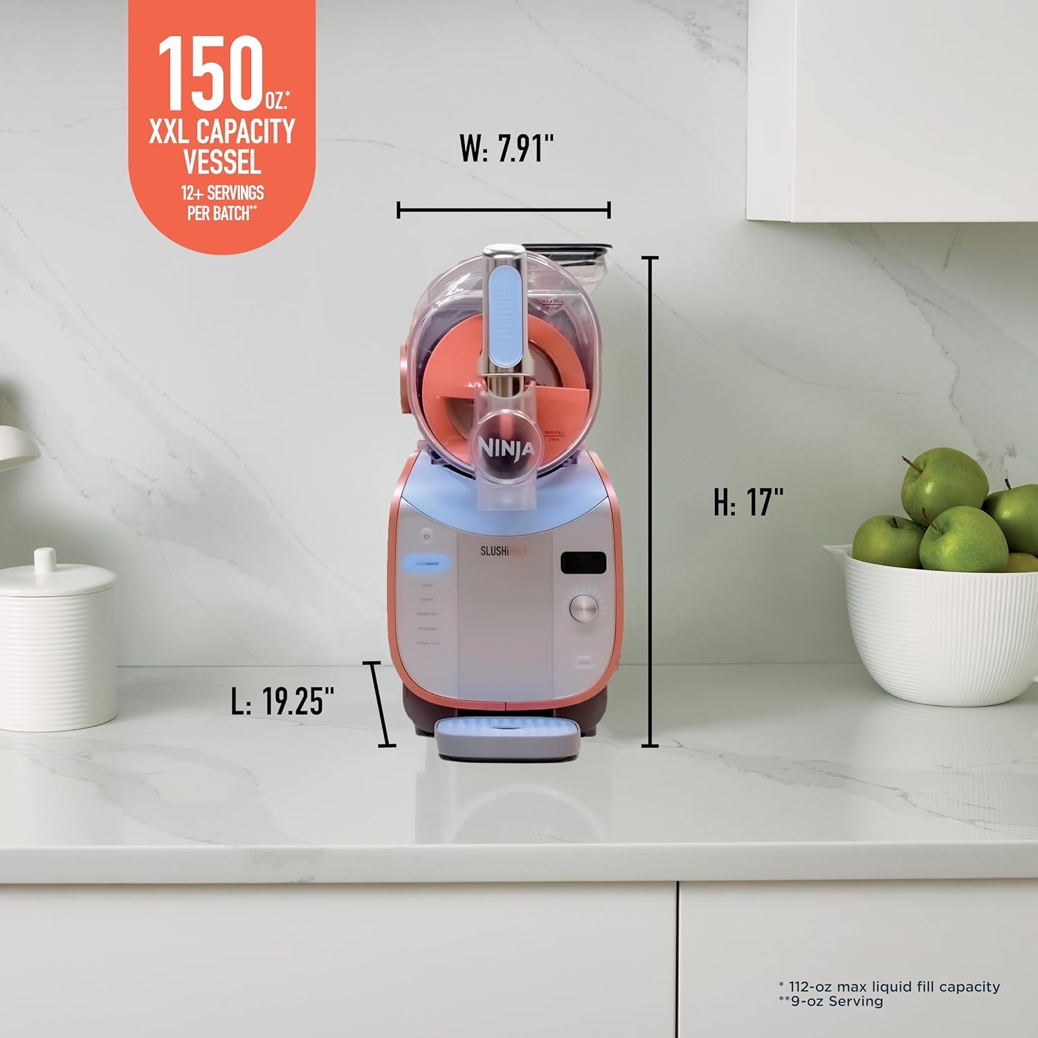image:imageNinja SLUSHi XL Smart Frozen Drink Maker and SLUSHi Machine with SlushAssist Technology 128 Oz Capacity Sodas Margaritas Frappes Milkshakes and More Crema FS601BR SMARTER Slushing BETTER Hosting No ice needed SlushAssist Technology XL 128 oz vessel 10 servingsSLUSHi Max XXL