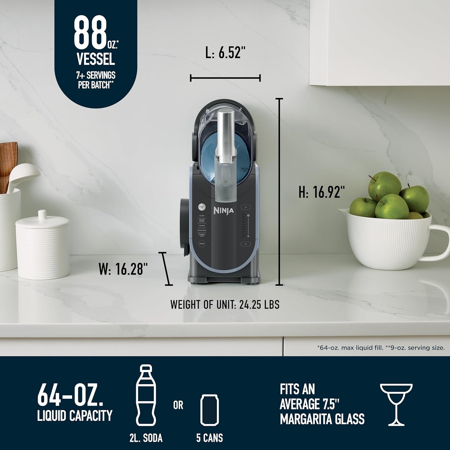 image:imageNinja SLUSHi XL Smart Frozen Drink Maker and SLUSHi Machine with SlushAssist Technology 128 Oz Capacity Sodas Margaritas Frappes Milkshakes and More Crema FS601BR SMARTER Slushing BETTER Hosting No ice needed SlushAssist Technology XL 128 oz vessel 10 servingsSLUSHi