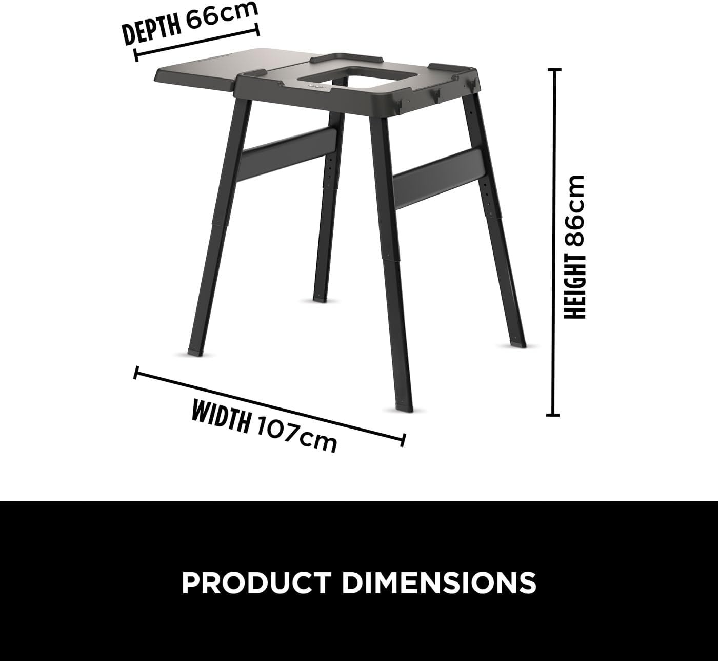 image:imageNinja Woodfire Adjustable Stand amp Side Table Electric Outdoor Oven amp BBQ Grill HeavyDuty Outdoor Cooking Table amp Pizza Oven 4718J800EUUK Black Outdoor Oven amp Grill Stand Heavy Duty Outdoor Cooking Table and Pizza Oven Stand 4718J800EUUKStand Side Table