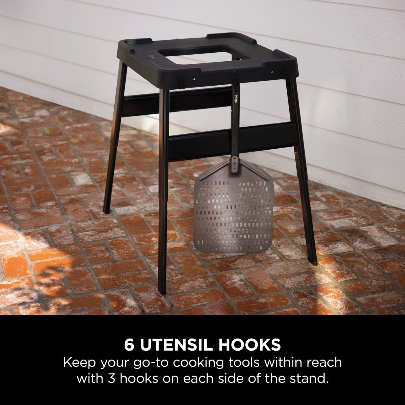 image:imageNinja Woodfire Adjustable Stand amp Side Table Electric Outdoor Oven amp BBQ Grill HeavyDuty Outdoor Cooking Table amp Pizza Oven 4718J800EUUK Black Outdoor Oven amp Grill Stand Heavy Duty Outdoor Cooking Table and Pizza Oven Stand 4718J800EUUKStand Side Table