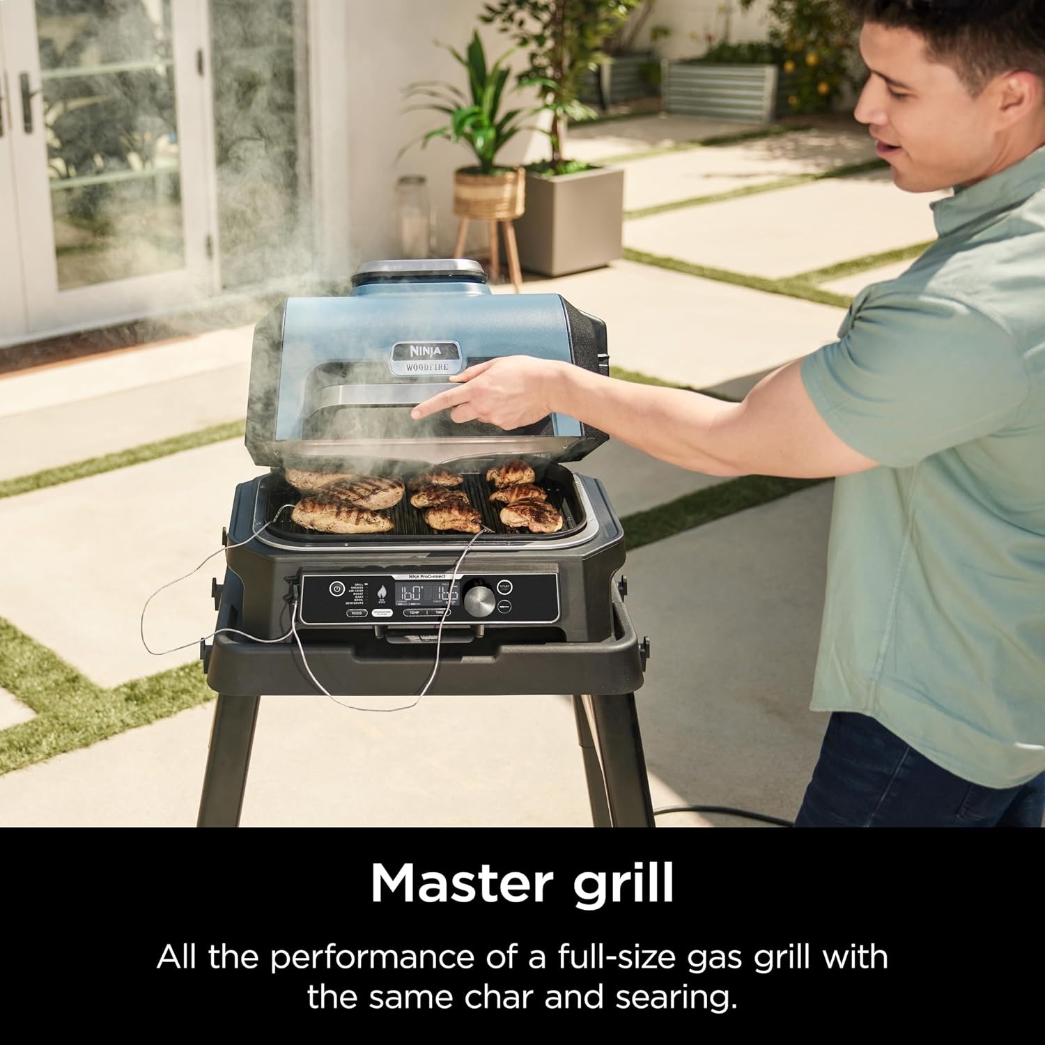 image:imageNinja XL Woodfire Outdoor Griddle amp Grill amp Smoker amp Rib RackPlate Smoker Rack Silver