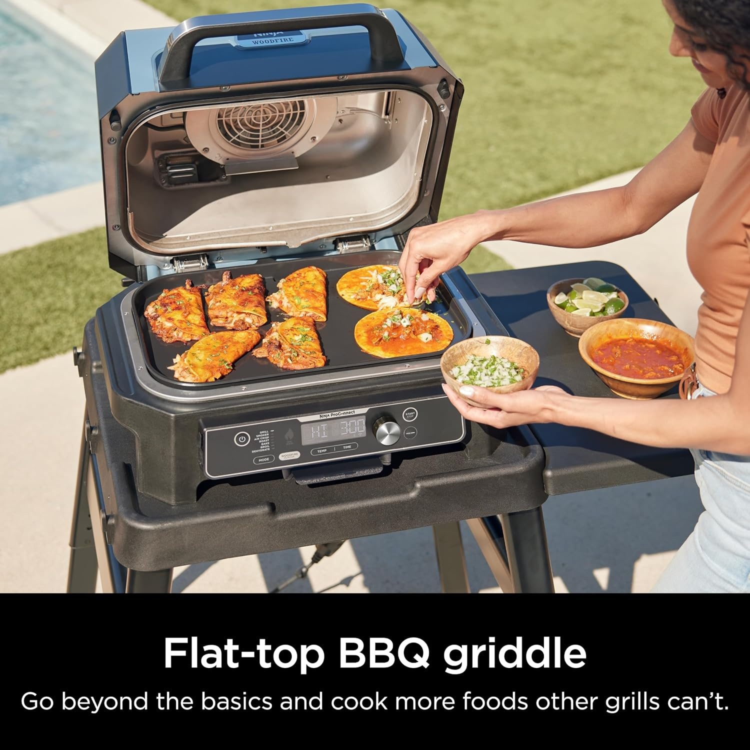 image:imageNinja XL Woodfire Outdoor Griddle amp Grill amp Smoker amp Rib RackPlate Smoker Rack Silver
