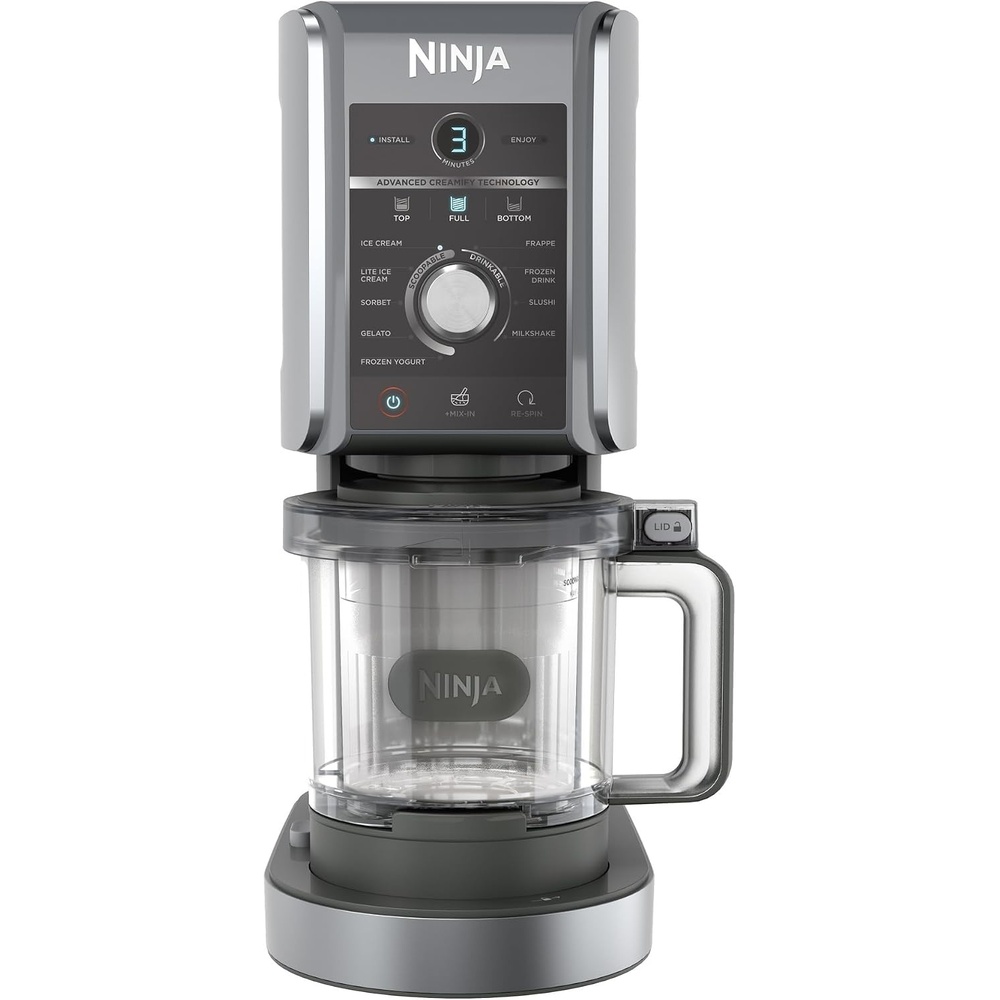 image:imageNinja CREAMi Deluxe 10 In 1 Ice Cream and Frozen Maker 10 Programs Ice Cream Light Ice Cream Gelato Frozen Drink Sorbet Frozen Yogurt Milkshake Slushi Frappe MixIn