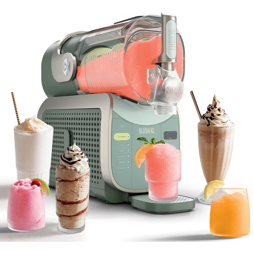 image:imageNinja SLUSHi XL Smart Frozen Drink Maker and SLUSHi Machine with SlushAssist Technology 128 Oz Capacity Sodas Margaritas Frappes Milkshakes and More Crema FS601BR SMARTER Slushing BETTER Hosting No ice needed SlushAssist Technology XL 128 oz vessel 10 servingsSLUSHi XL Smart Green