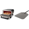 Ninja | Outdoor Pizza Oven with 19.5″ Perforated Pizza Peel | Includes 12″ Pizza Stone & 12″ Bake Pan | 5 Pizza Presets Neapolitan, Thin Crust, New York, Pan & Custom | 700F Max Temp | Electric(Pizza Oven + Peel)