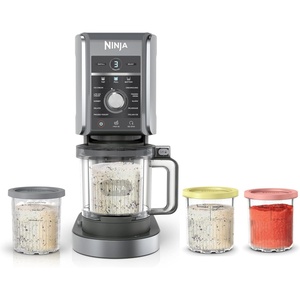 Ninja CREAMi Deluxe Ice Cream & Frozen Treat Maker, Includes (4) Family-Sized 24 oz. Tubs, for Ice Cream, Sorbet, Milkshakes, Frozen Yogurt, & More, 11-in-1, XL Capacity, Silver(CREAMi Deluxe + (4) 24oz. Pints)