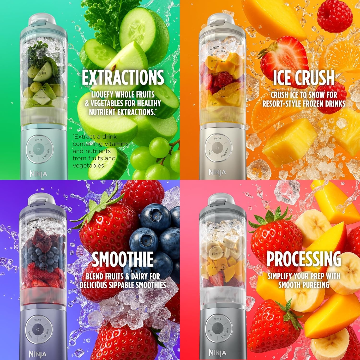 image:imageNinja Blast Max Portable Blender Twist amp Go 22oz Navy BC251NV Twist amp Go removable 22oz vessel AutoiQ Crush amp Smoothie programs cordless Dishwasher safe leakproof lidNavy