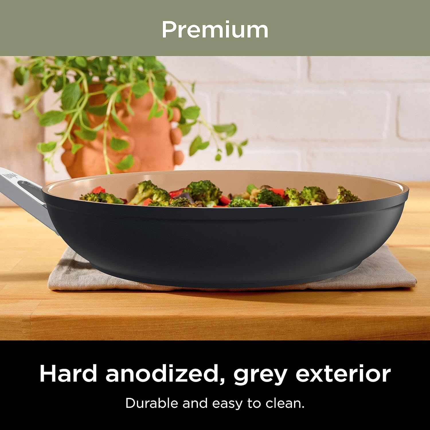 image:imageNinja Ceramic Cookware Set 11Piece Kitchen Set Navy Blue CW49011 Extended Life with Comfort Grip Nonstick Fry Pans Pots PTFE Free Oven amp Dishwasher Safe Stovetop CompatibleGray