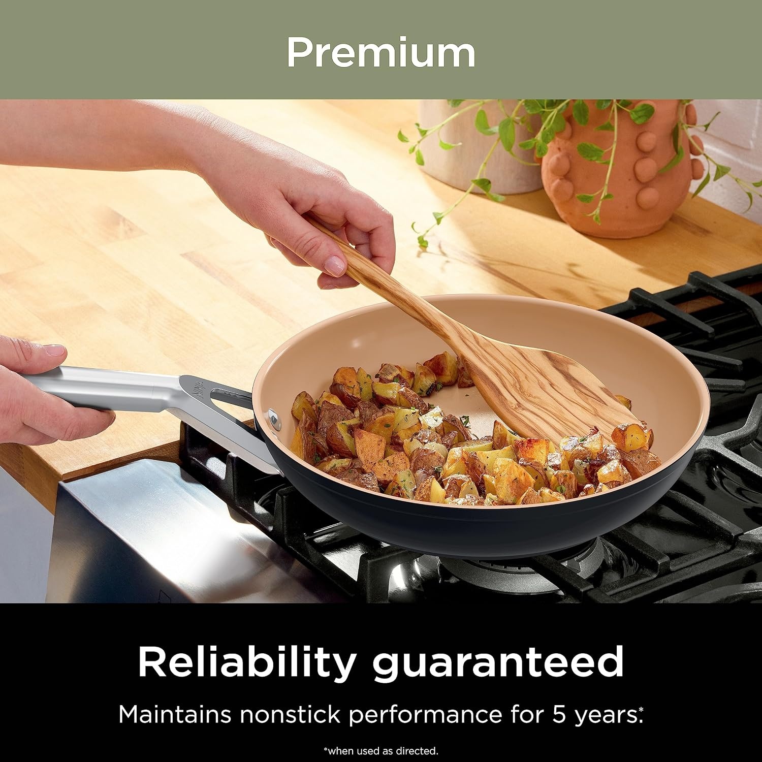 image:imageNinja Ceramic Cookware Set 11Piece Kitchen Set Navy Blue CW49011 Extended Life with Comfort Grip Nonstick Fry Pans Pots PTFE Free Oven amp Dishwasher Safe Stovetop CompatibleGray