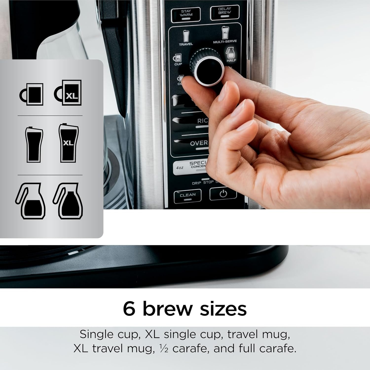 image:imageNinja Coffee Maker 10Cup Carafe FoldAway Frother Black CM401 Permanent Filter amp Removable Dishwasher Safe Reservoir 6 Brew Styles 8 Cup to Travel Mug to Pot Sizes10 Cup