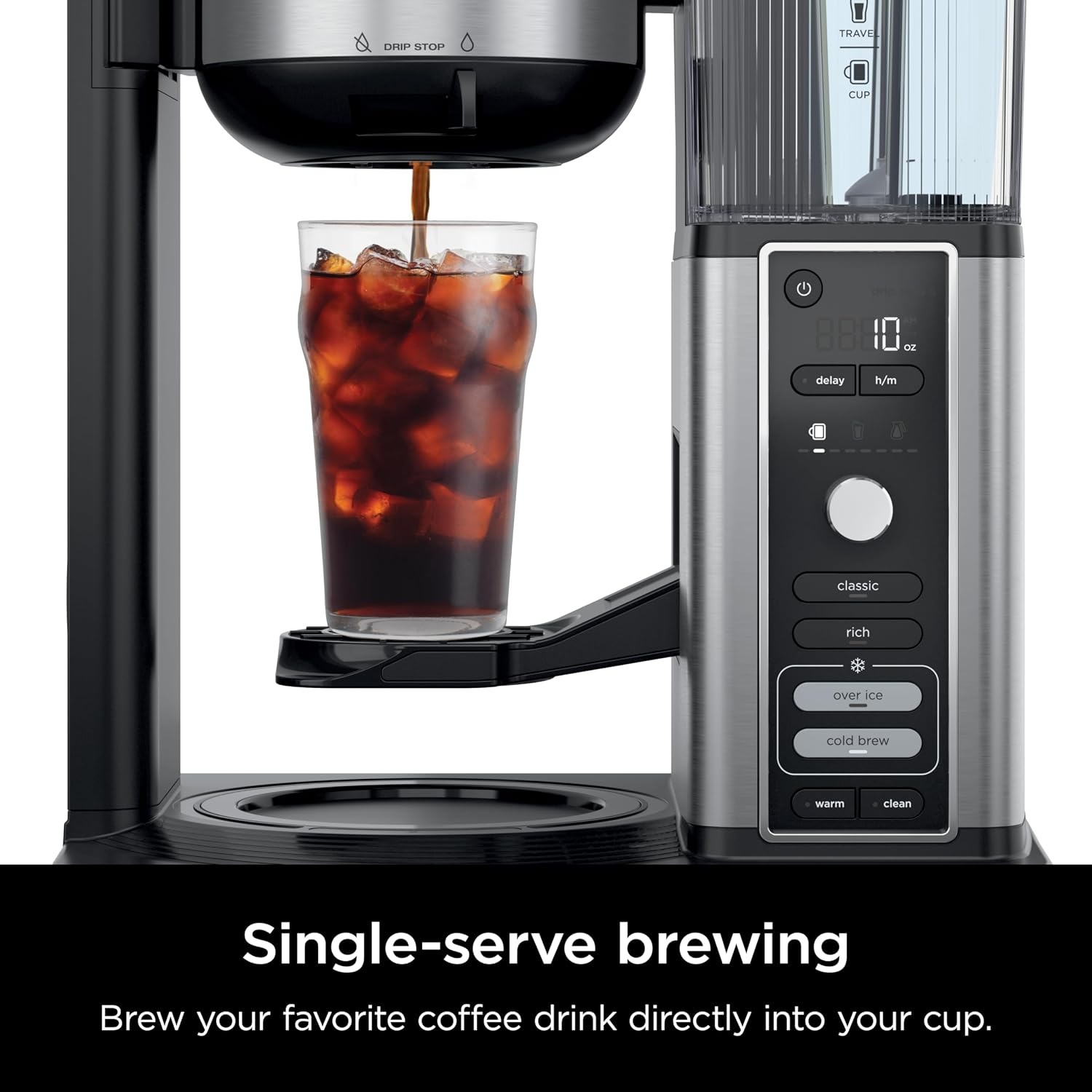 image:imageNinja Coffee Maker 10Cup Carafe FoldAway Frother Black CM401 Permanent Filter amp Removable Dishwasher Safe Reservoir 6 Brew Styles 8 Cup to Travel Mug to Pot Sizes12 Cup