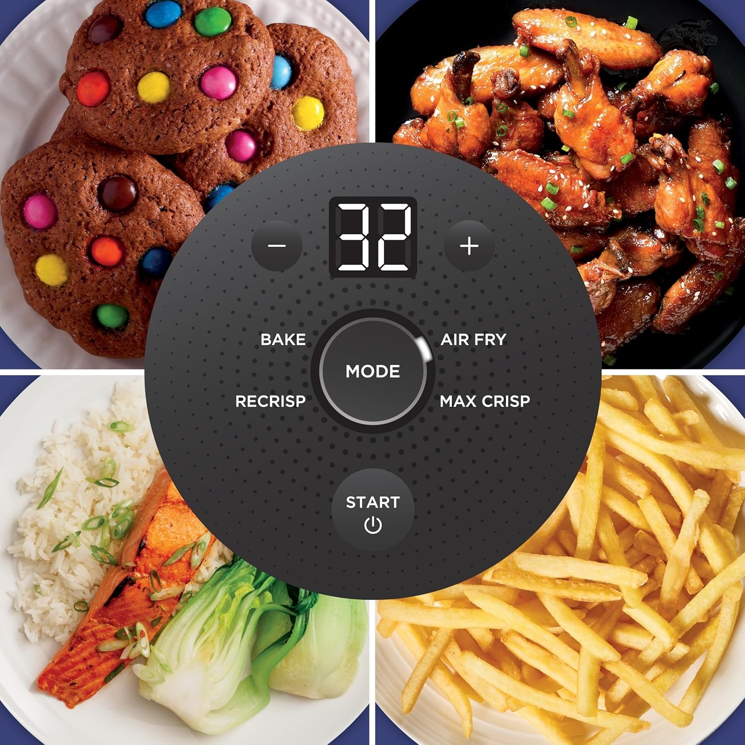 image:imageNinja Crispi Glass Air Fryer 4in1 Green FN101SG Max crisp bake air fry recrisp 450F max 4 Qt and 6 Cup containers PFASfree glassFrosted Lilac