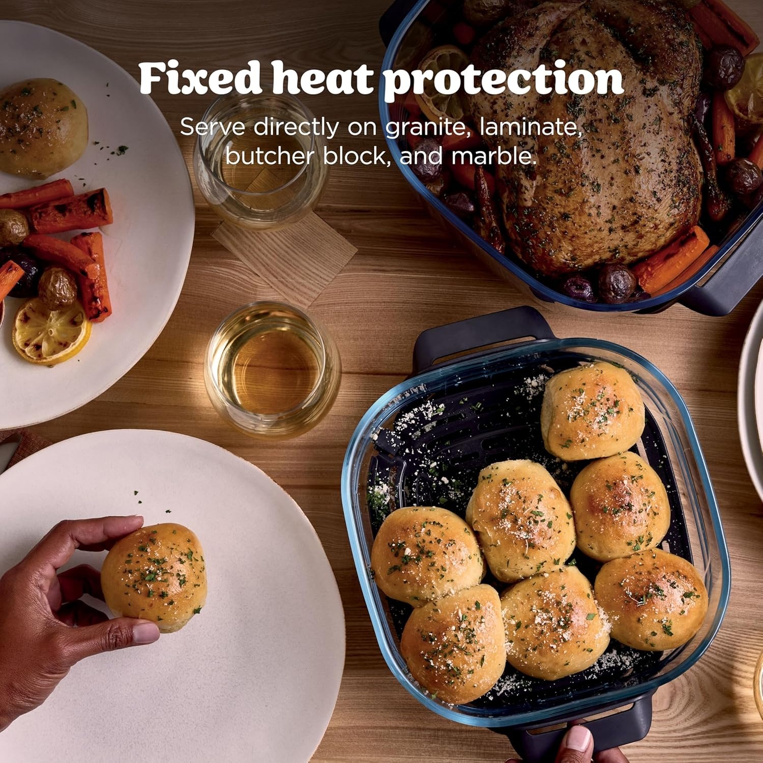 image:imageNinja Crispi Pro Glass Air Fryer 6in1 Cyberspace AS101CY Max crisp air fry bake roast recrisp dehydrate 1800W 450F max 6Qt 25Qt containersAmber