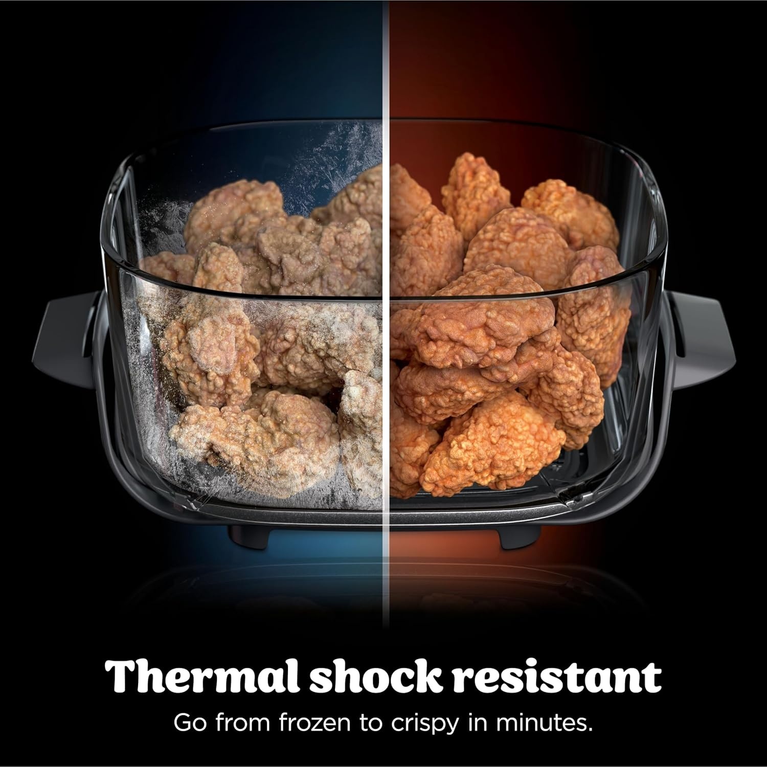 image:imageNinja Crispi Pro Glass Air Fryer 6in1 Cyberspace AS101CY Max crisp air fry bake roast recrisp dehydrate 1800W 450F max 6Qt 25Qt containersDeep Amethyst