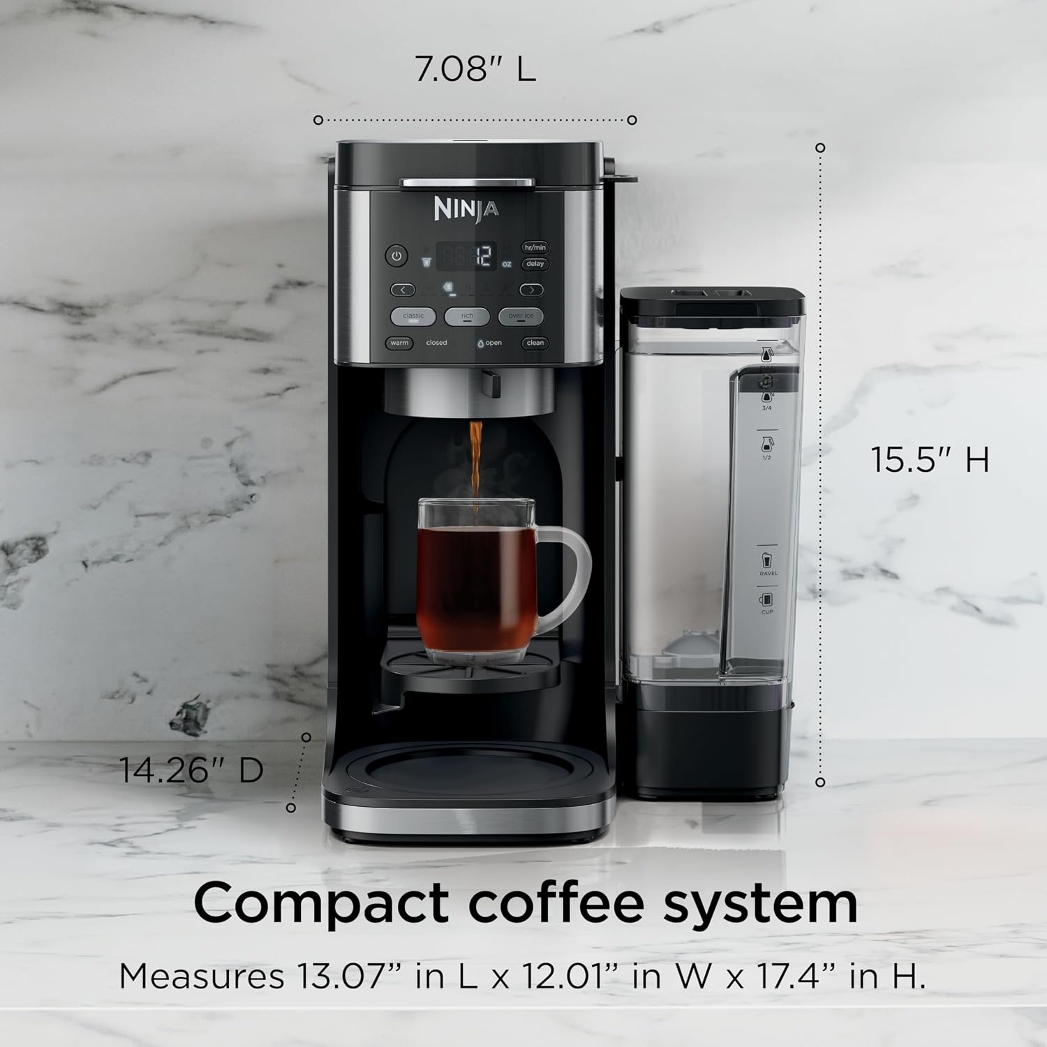 image:imageNinja Drip Coffee Maker DualBrew Pro Hot amp Iced Black CFP101 Single Serve to Carafe Brew with Pods amp Grounds Compatible with K Cups 3 Brew Styles 60oz Removable ReservoirPaper Filter