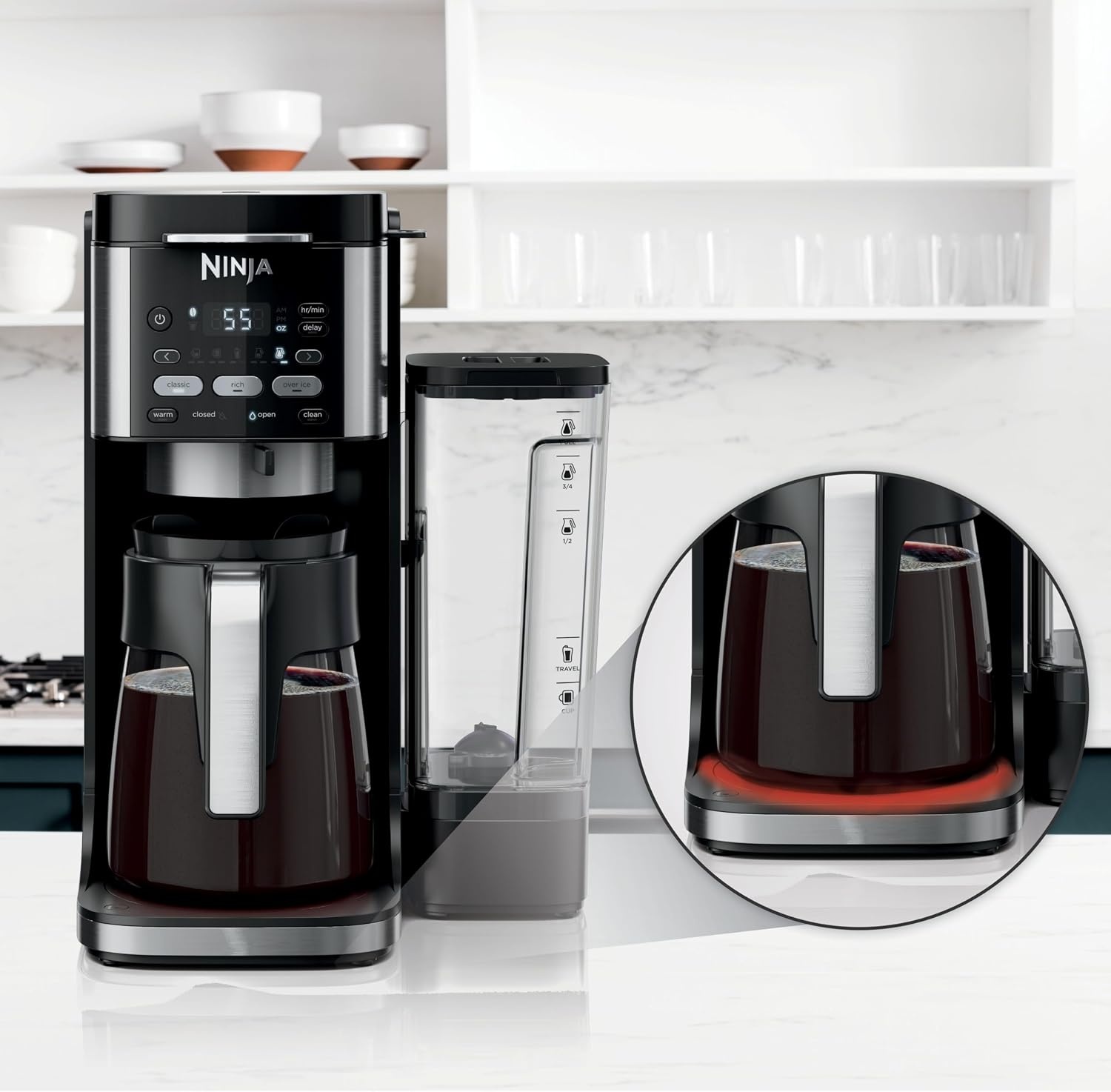 image:imageNinja Drip Coffee Maker DualBrew Pro Hot amp Iced Black CFP101 Single Serve to Carafe Brew with Pods amp Grounds Compatible with K Cups 3 Brew Styles 60oz Removable ReservoirPaper Filter