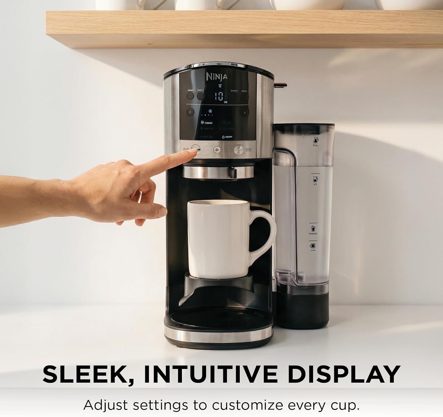 image:imageNinja Fresh Brew Coffee Maker 12 Cup Glass Carafe Stainless Steel CE251Ninja DualBrew Coffee Maker Premium