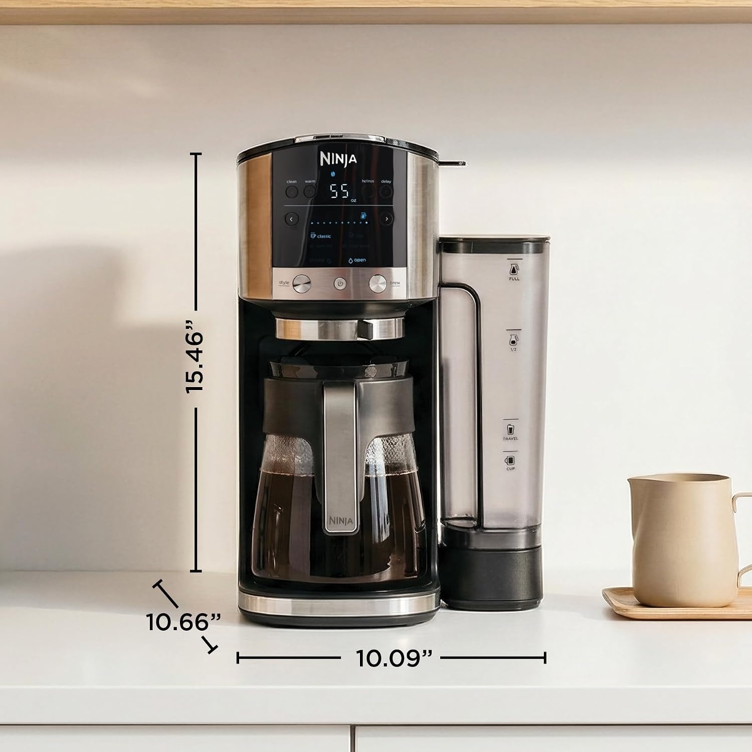image:imageNinja Fresh Brew Coffee Maker 12 Cup Glass Carafe Stainless Steel CE251Ninja DualBrew Coffee Maker Premium