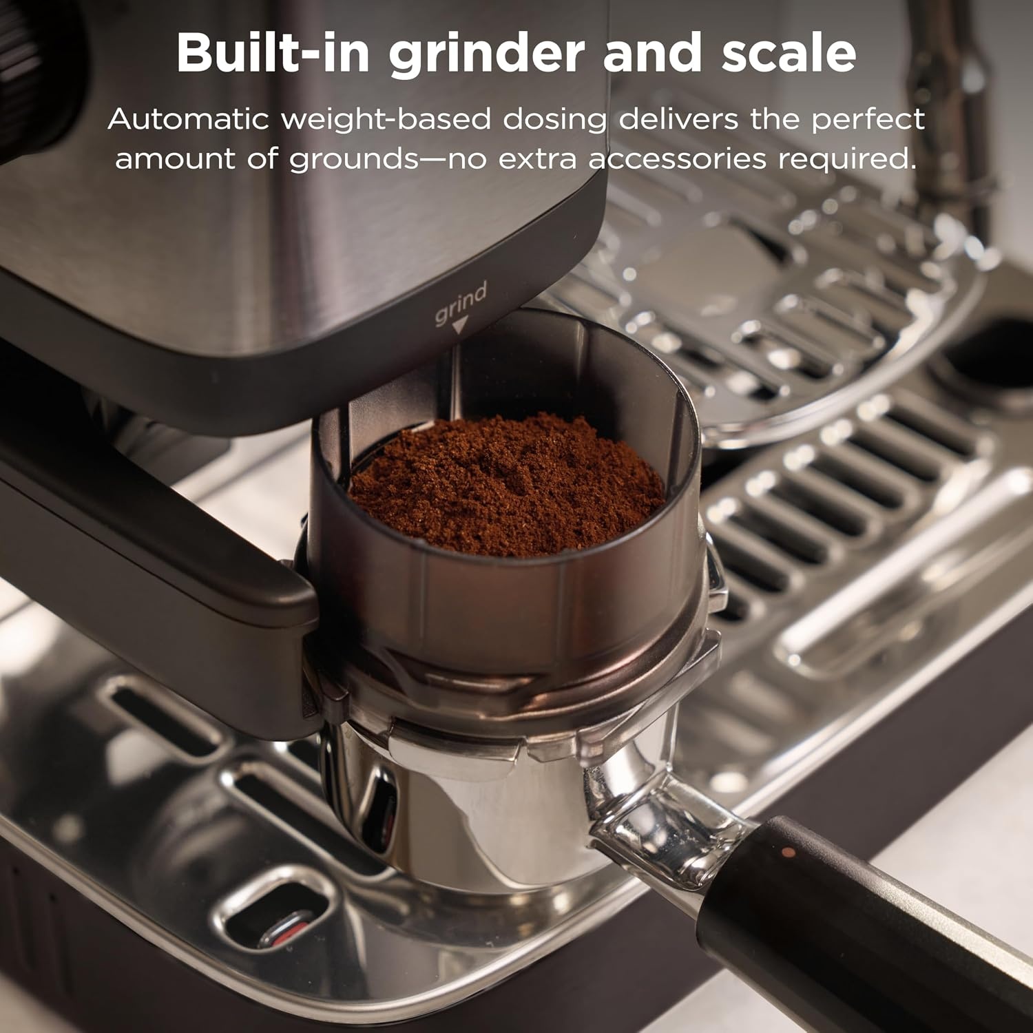 image:imageNinja Luxe Caf Mini Espresso Machine amp Drip Coffee Stainless ES301 Builtin Burr Grinder Precision Scale amp Manual Steam Wand Lattes Cappuccinos amp MoreLuxe Caf Mini