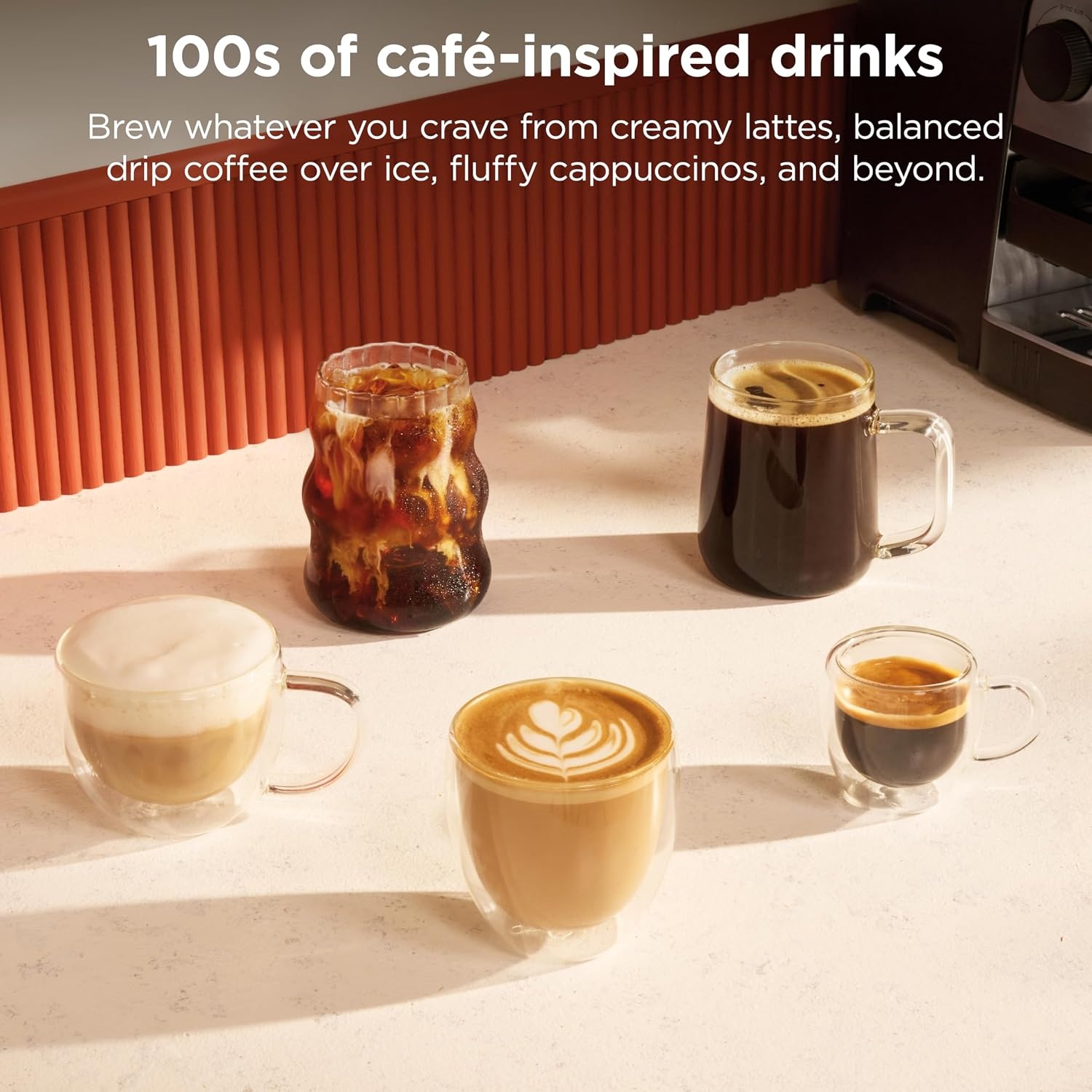 image:imageNinja Luxe Caf Mini Espresso Machine amp Drip Coffee Stainless ES301 Builtin Burr Grinder Precision Scale amp Manual Steam Wand Lattes Cappuccinos amp MoreLuxe Caf Mini
