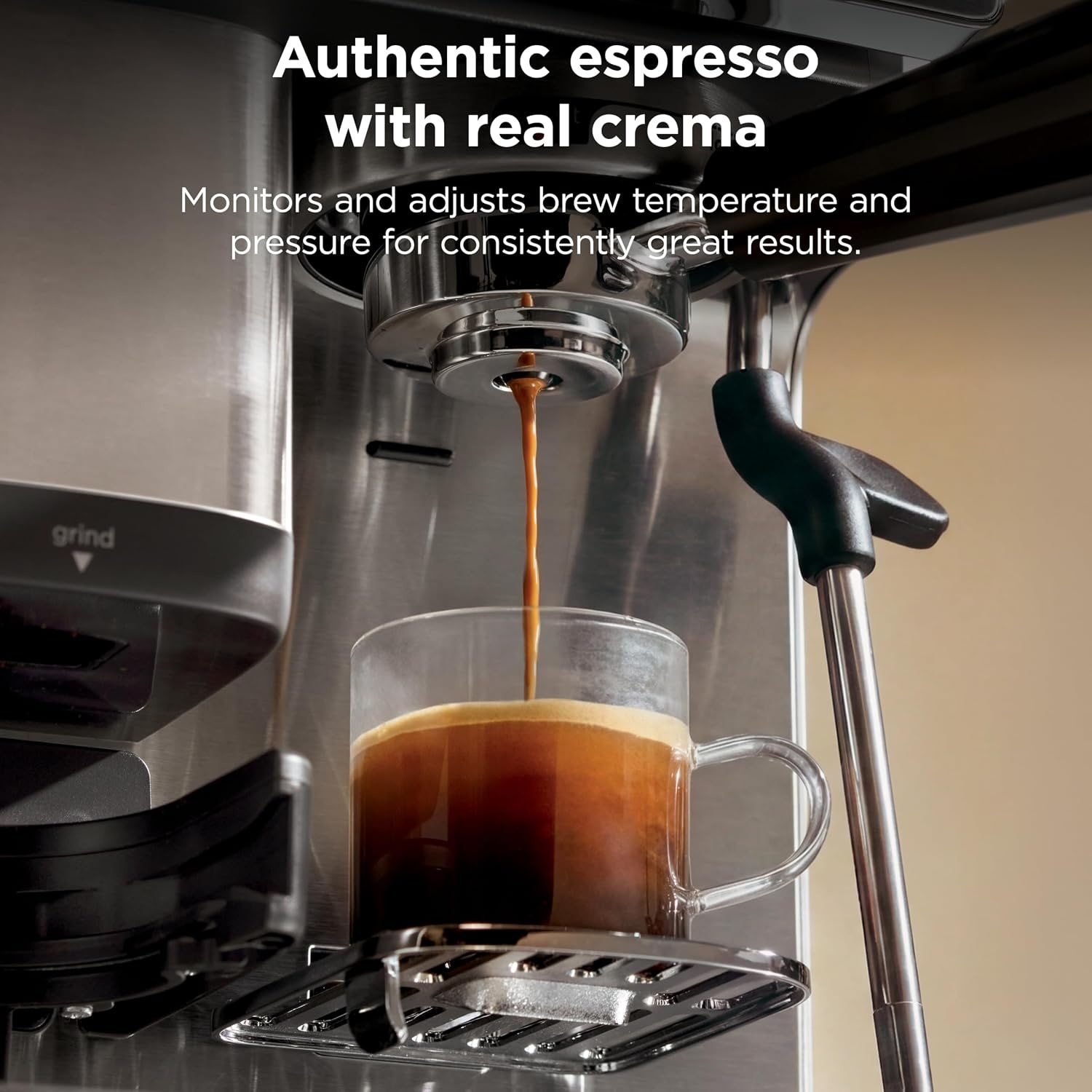 image:imageNinja Luxe Caf Mini Espresso Machine amp Drip Coffee Stainless ES301 Builtin Burr Grinder Precision Scale amp Manual Steam Wand Lattes Cappuccinos amp MoreLuxe Caf Mini