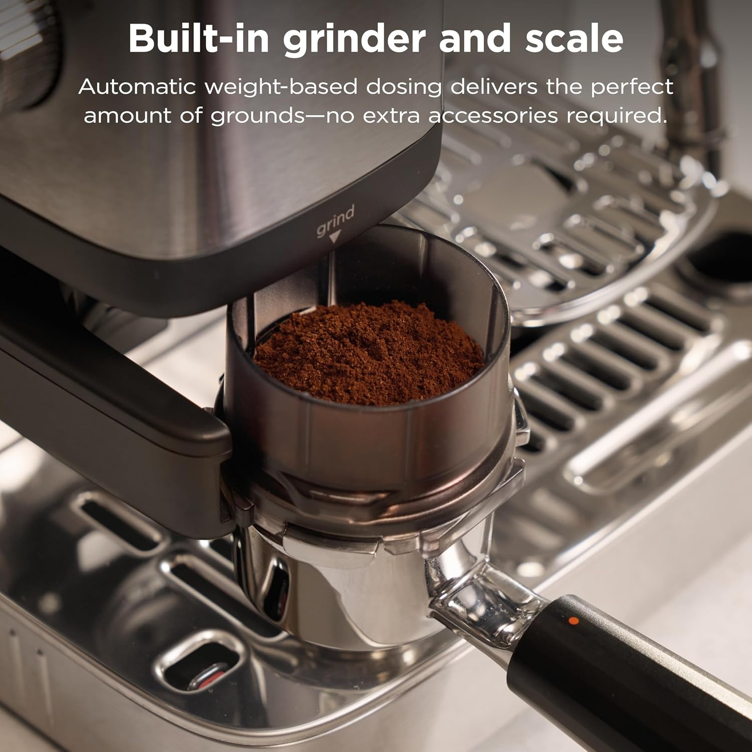 image:imageNinja Luxe Caf Mini Espresso Machine amp Drip Coffee Stainless ES301 Builtin Burr Grinder Precision Scale amp Manual Steam Wand Lattes Cappuccinos amp MoreLuxe Caf Mini Plus AutoFroth