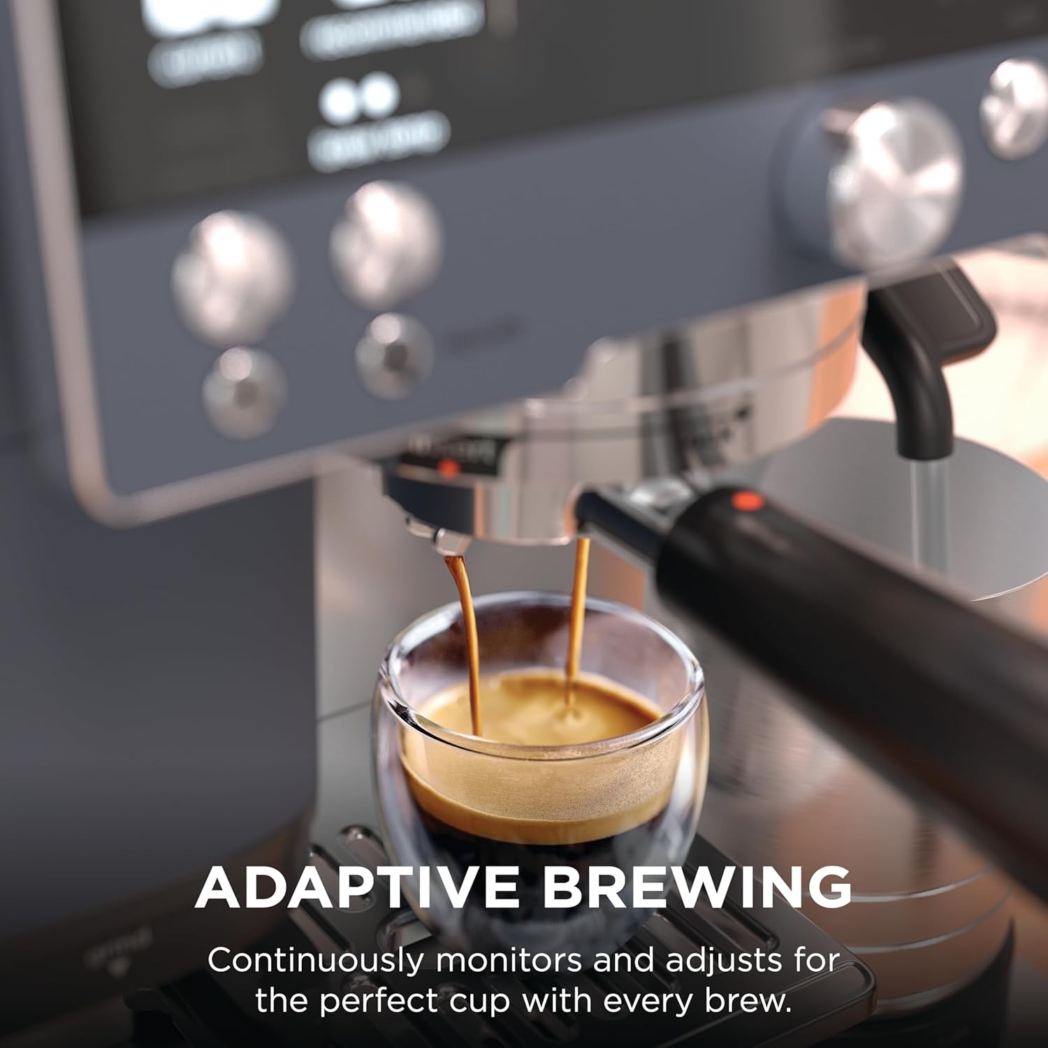 image:imageNinja Luxe Caf Premier Espresso amp Rapid Cold Brew Gunmetal ES601GM Drip Coffee Builtin Coffee Grinder HandsFree Milk Frother Assisted Tamper for Cappuccinos amp LattesCyberspace