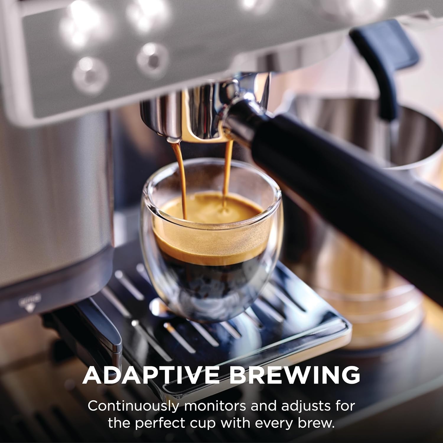 image:imageNinja Luxe Caf Premier Espresso amp Rapid Cold Brew Gunmetal ES601GM Drip Coffee Builtin Coffee Grinder HandsFree Milk Frother Assisted Tamper for Cappuccinos amp LattesGunmetal