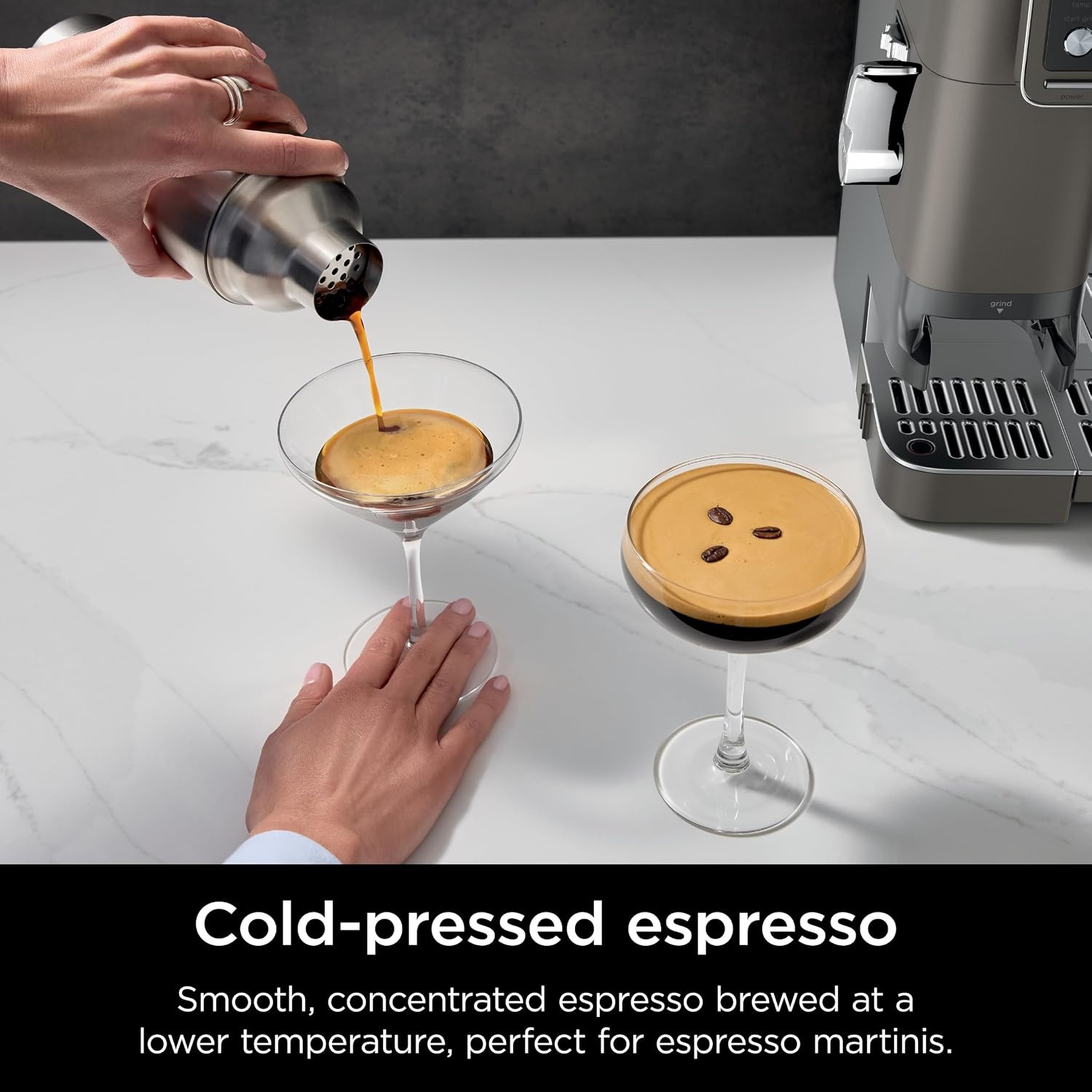 image:imageNinja Luxe Caf Pro Series Espresso Cold Brew Hot Water ES701 Drip Coffee Integrated Tamper Builtin Grinder HandsFree Frother for Cappuccinos Lattes Americanos Dairy or NonDairyMocha