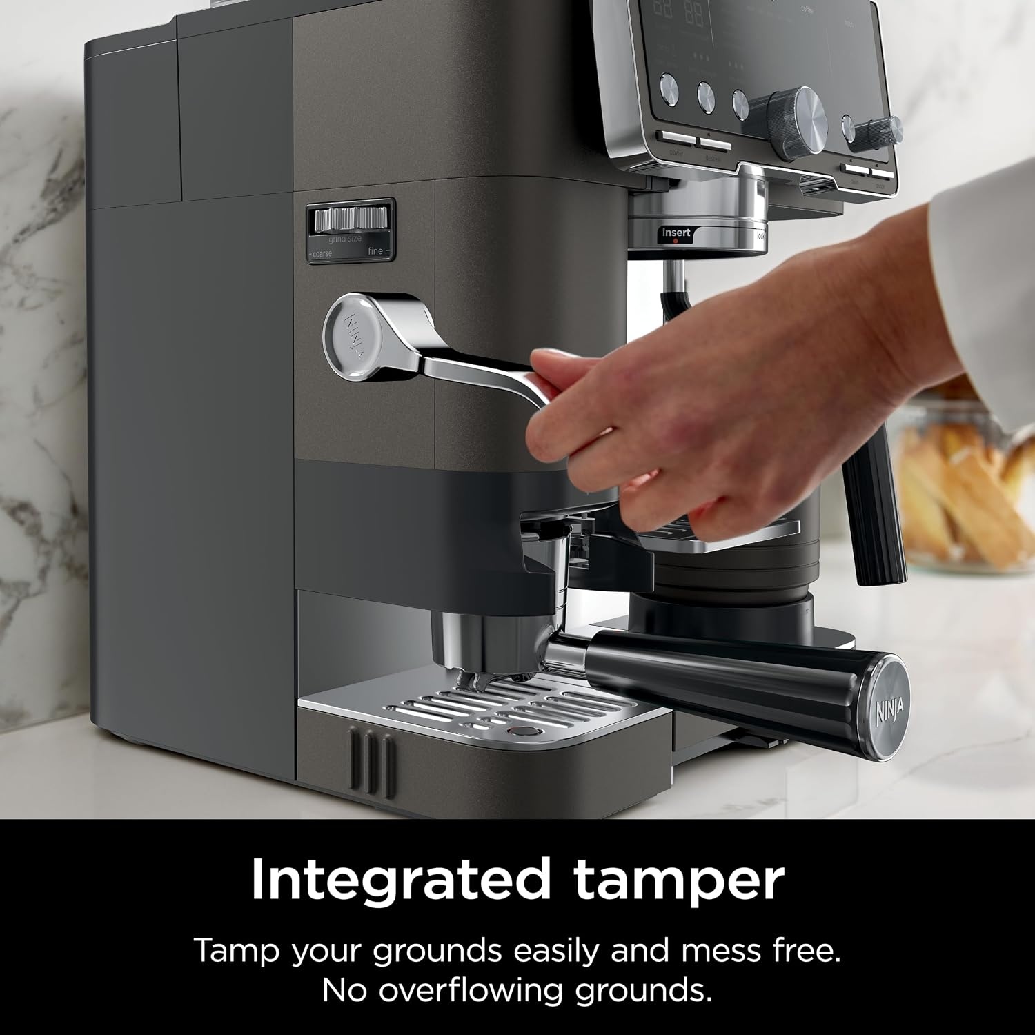 image:imageNinja Luxe Caf Pro Series Espresso Cold Brew Hot Water ES701 Drip Coffee Integrated Tamper Builtin Grinder HandsFree Frother for Cappuccinos Lattes Americanos Dairy or NonDairyMocha