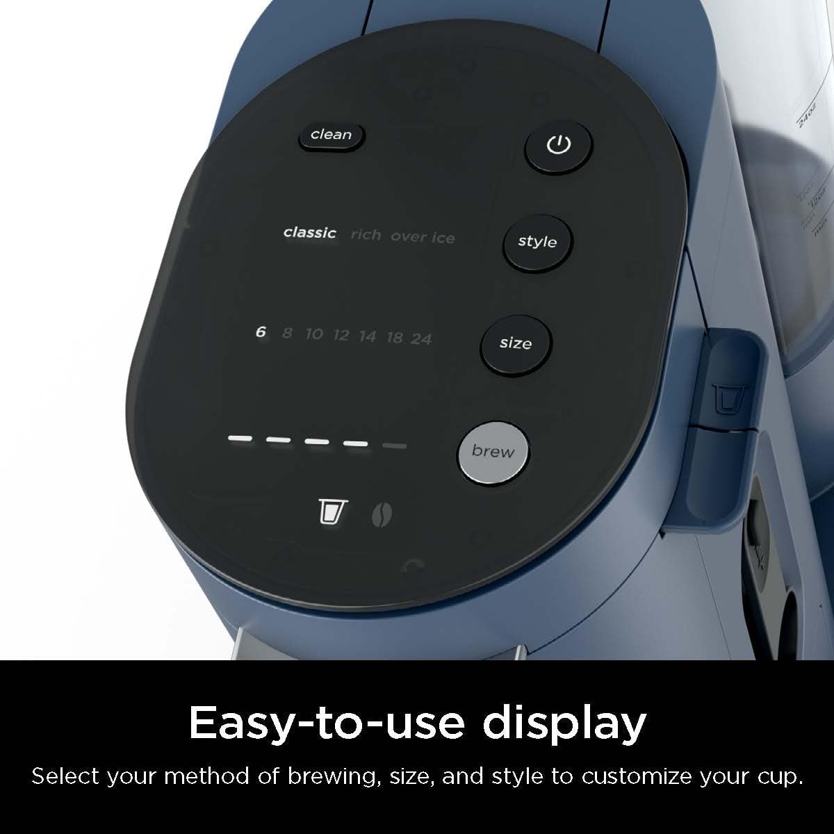 image:imageNinja Pods amp Grounds Iced Coffee Maker KCup Pod Compatible Stone PB041ST SingleServe Brews Grounds Compact Design 56oz Reservoir 6oz Cup to 24oz Travel Mug Brew SizesNavy
