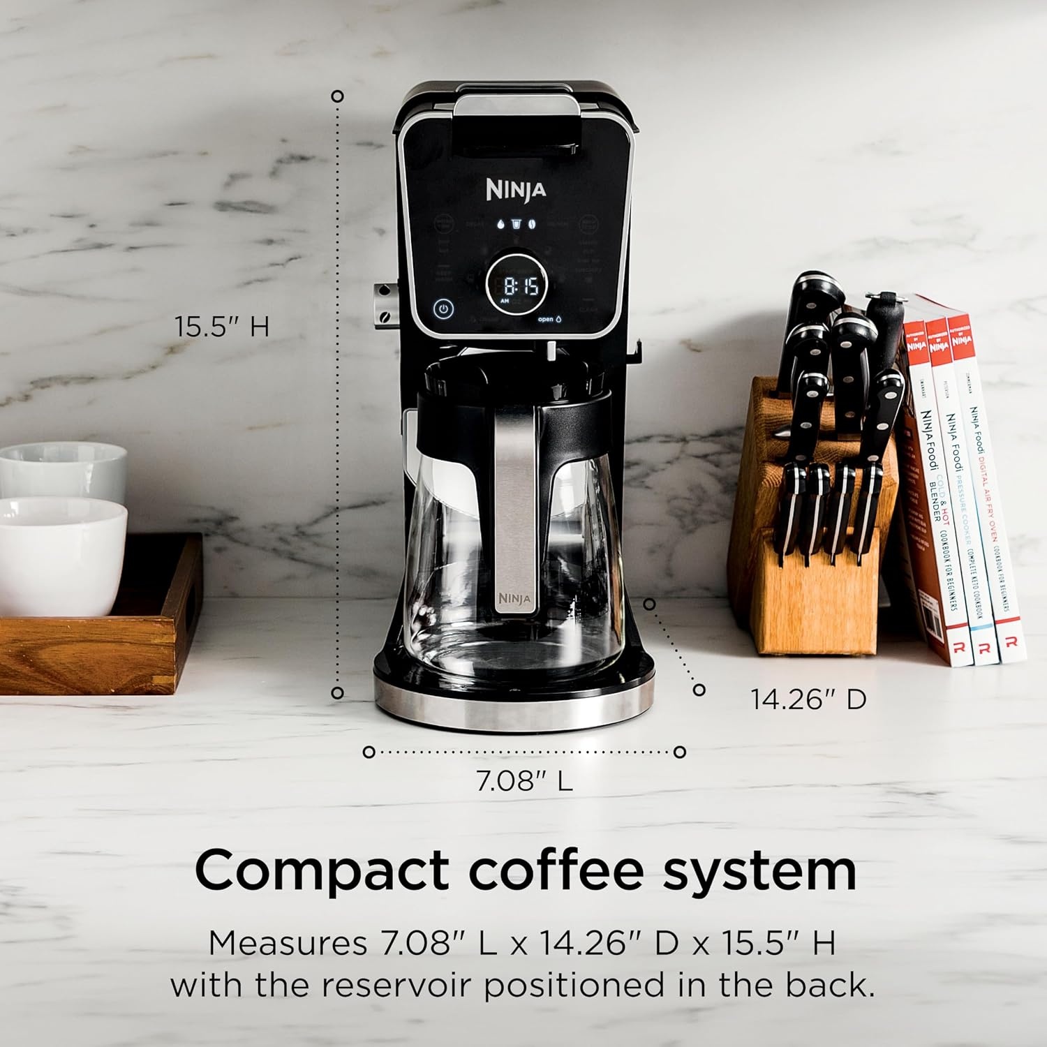 image:imageNinja Specialty Drip Coffee Maker DualBrew Pro Black CFP301 Coffee Machine w Frother Paper Filter Brew with Pods amp Grounds K Cups Compatible 4 Brew Styles 13 Cup to Pot Sizesw K Cup Combo Paper Filter