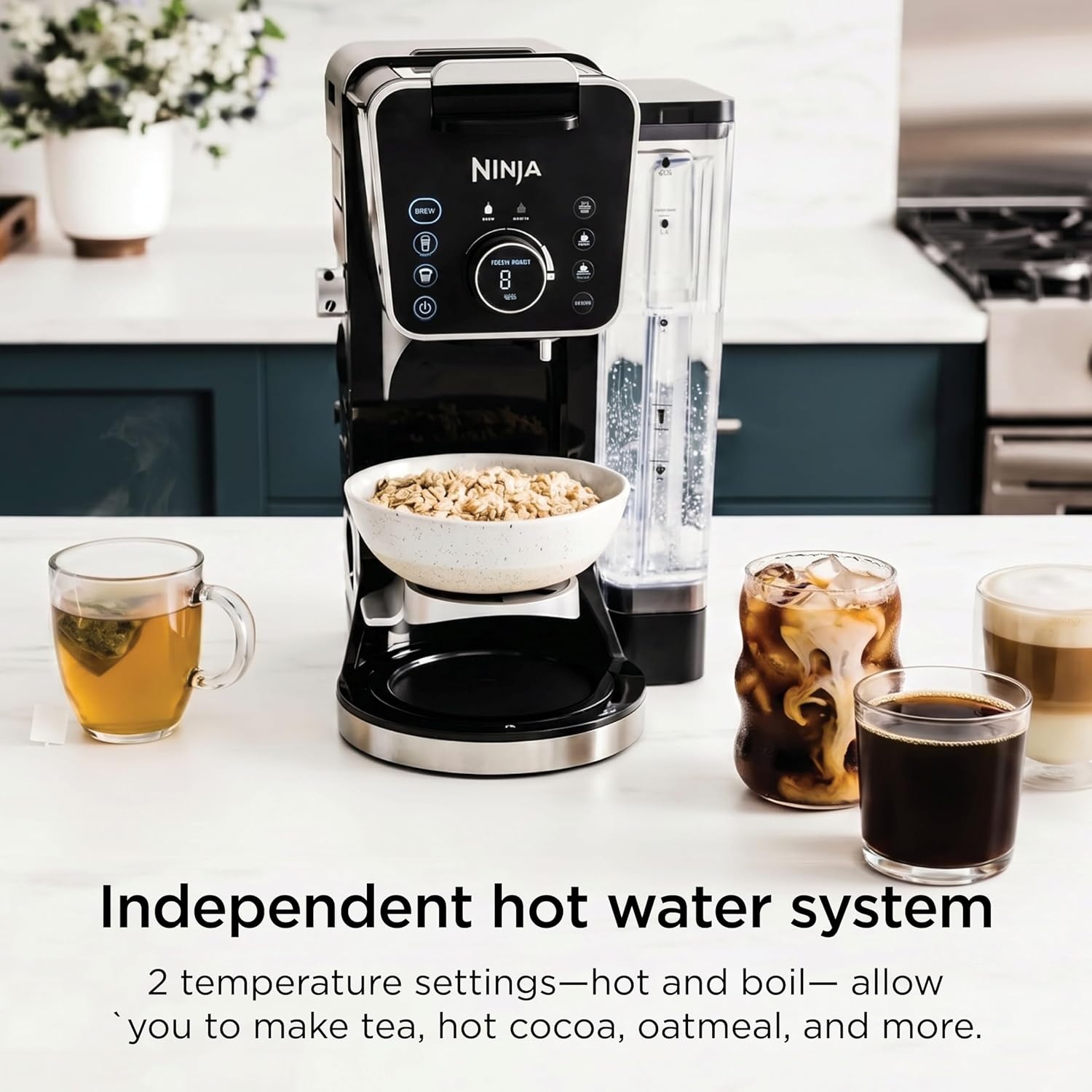 image:imageNinja Specialty Drip Coffee Maker DualBrew Pro Black CFP301 Coffee Machine w Frother Paper Filter Brew with Pods amp Grounds K Cups Compatible 4 Brew Styles 13 Cup to Pot Sizesw K Cup Combo Paper Filter