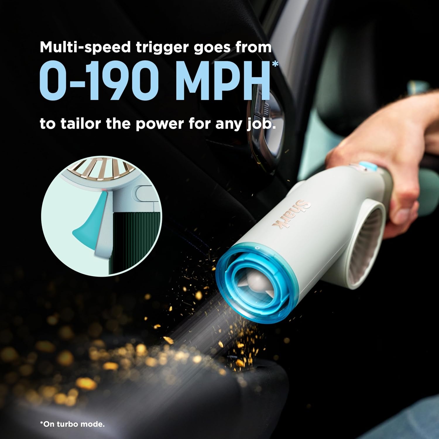 image:imageShark BlastBoss AllinOne Air Blasting System with BlastBroom AB2111 Precision Nozzle Extension Wand IndoorOutdoor Cleaning 0190 MPH Cordless Handheld Blower Rechargeable CharcoalSky