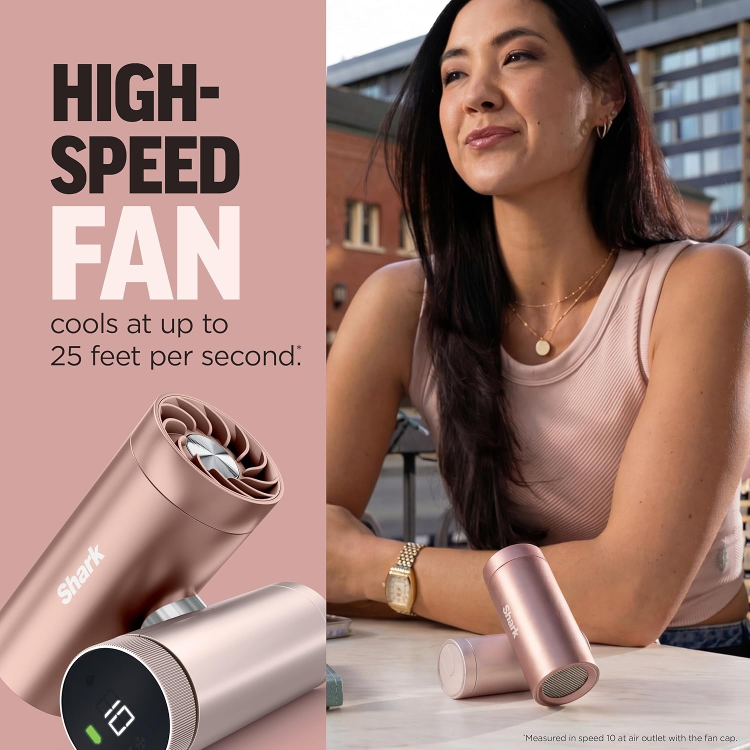 image:imageShark ChillPill 3in1 Fan Mist and Cooling Plate Haze FA022LV 3in1 Cooling System Handheld or Wearable Drops Skin Temp up to 16 Indoor Outdoor DryTouch Mist 10 SpeedsCarbon