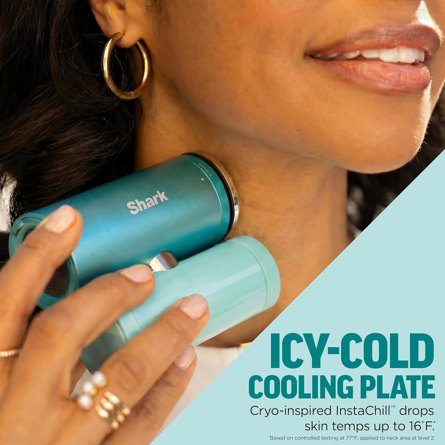 image:imageShark ChillPill 3in1 Fan Mist and Cooling Plate Haze FA022LV 3in1 Cooling System Handheld or Wearable Drops Skin Temp up to 16 Indoor Outdoor DryTouch Mist 10 SpeedsIced Latte