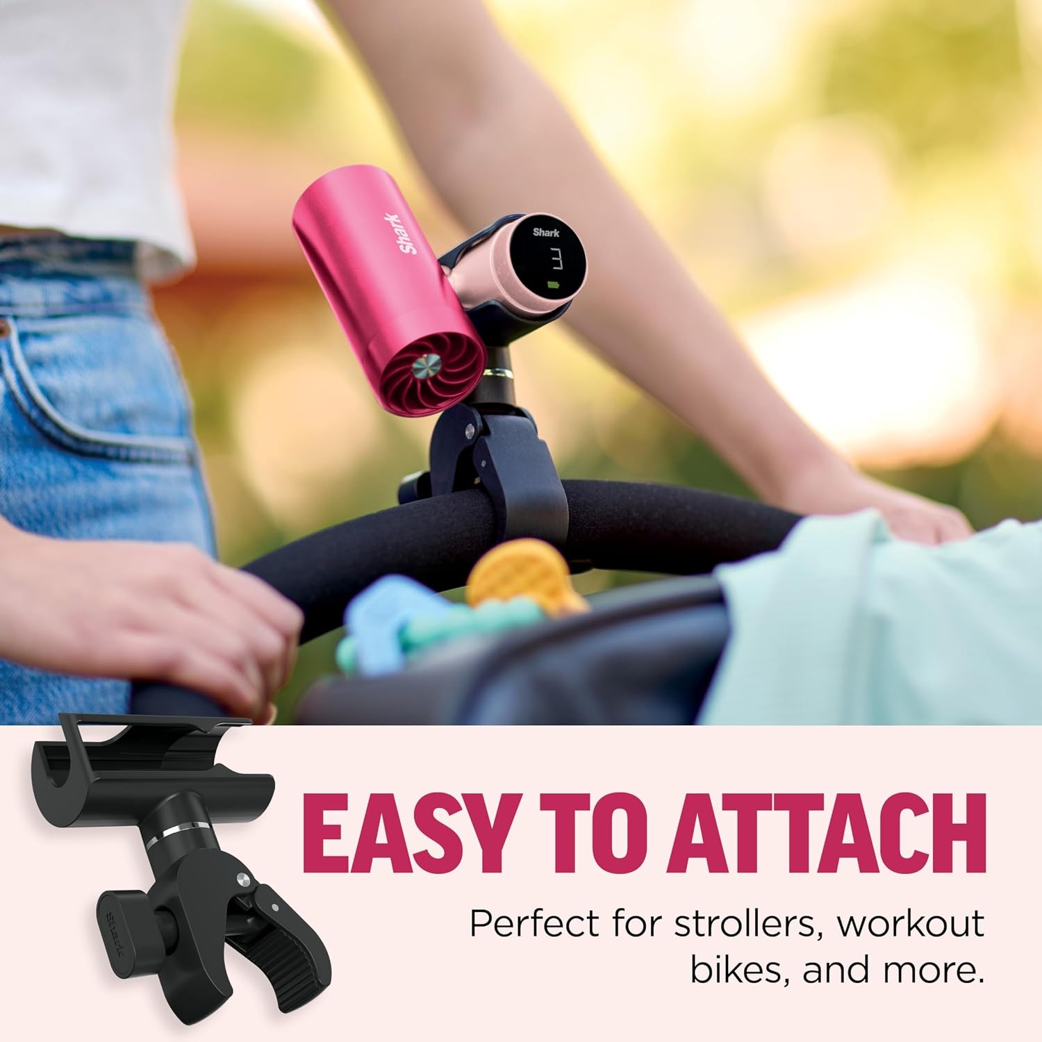image:imageShark ChillPill Clip Attachment Charcoal FA02XCLIP Secure Clip Attaches Fan to Belts and More Ideal for HandsFree Portable CoolingClamp